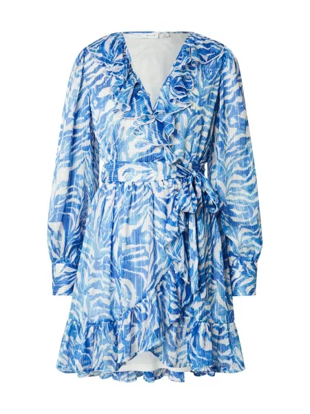 VILA Obleka VILYNGBA kraljevo modra / svetlo modra bela