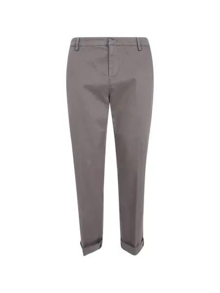 Pantaloni chino Dondup cu autograf gri