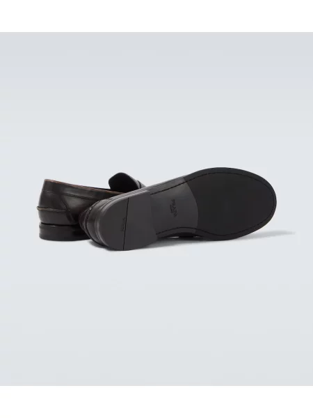 Pantofi loafer Prada din piele maro