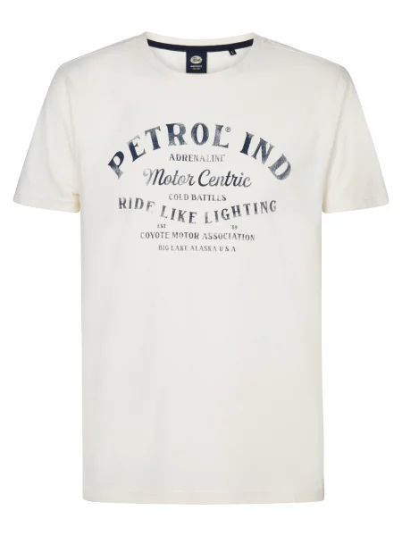 Petrol Industries Tricou albastru noapte alb