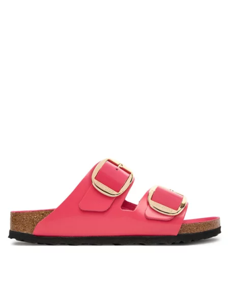 Tenisky Birkenstock Arizona Big Buckle Natural Leather Patent High-Shine Fuchsia Tulip EUR 38 růžové