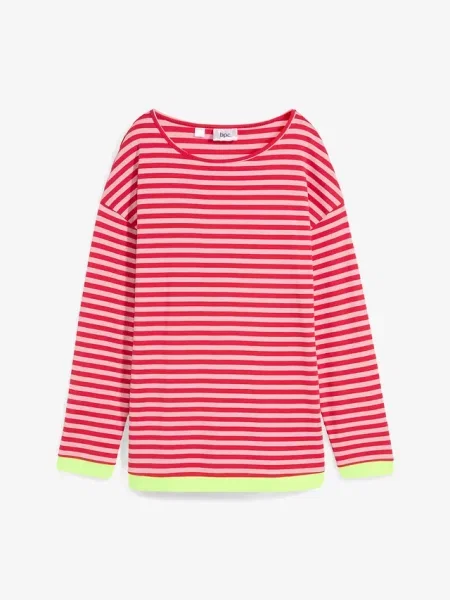 T-shirt z długim rękawem zbawełny organicznej różowa