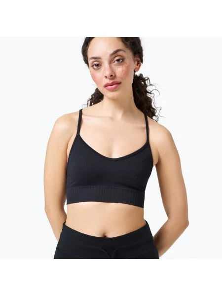 Casall Безшевен графичен рипс Спортен дамски топ за обучение черен