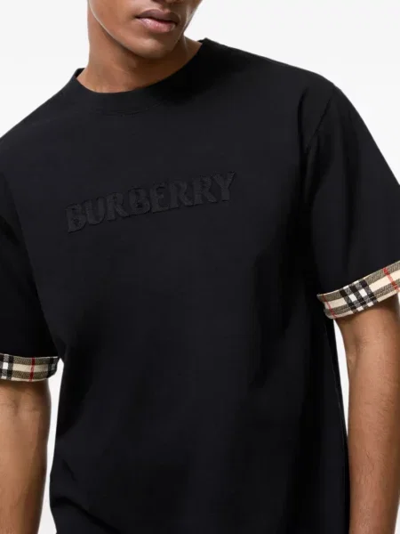 Καρό μπλούζα Burberry μαύρο