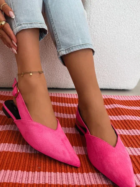 Balerinke Boto iz semiša z zaponko roza