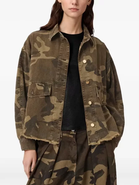 Geacă Allsaints cu imagine cu model camuflaj verde