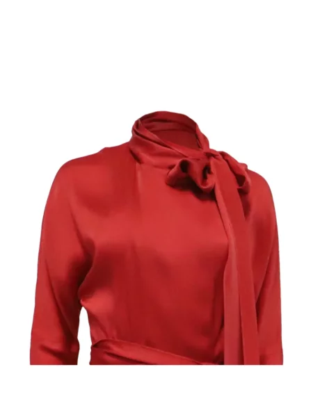 Lung rochie midi Sies Marjan cu legături roșu