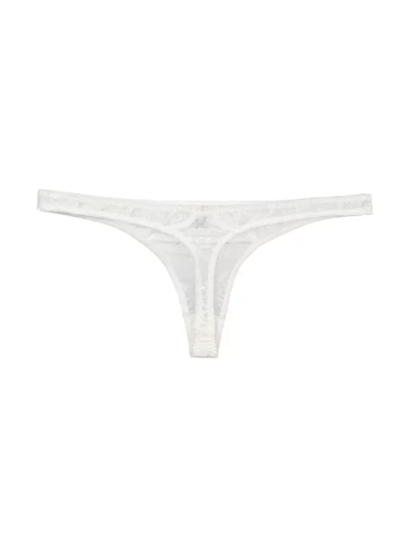 Nėriniuotos stringai Gilda & Pearl su perlais balta