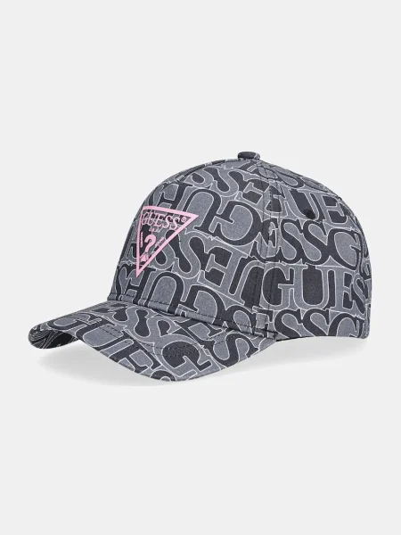 Шапка с козирка Guess Сив черно