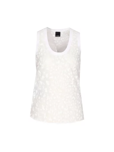 Jedwabny top Pinko casual biały