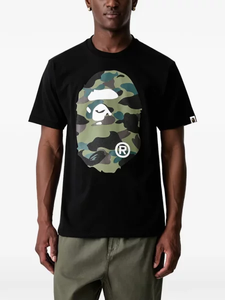 Tricou A Bathing Ape® cu imagine cu model camuflaj negru