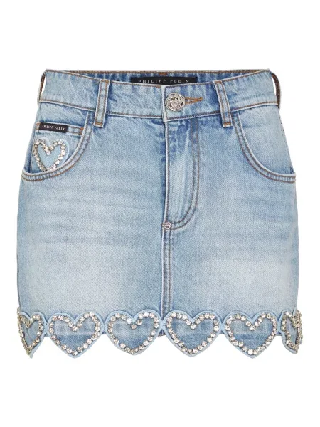 Mała mały spódnica mini Philipp Plein niebieska