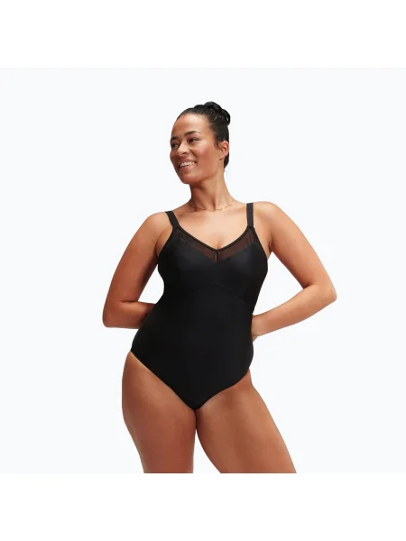 Speedo Shaping Mesh Detail egyrészes fürdőruha Fekete. Méret: 40 fekete