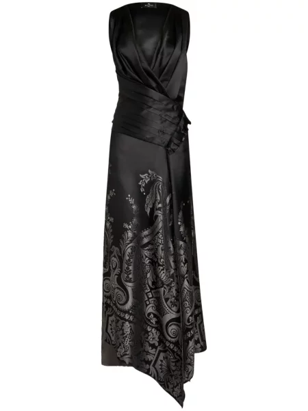 Rochie maxi Etro de mătase negru