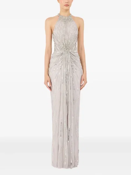 Rochie maxi Jenny Packham de costum gri