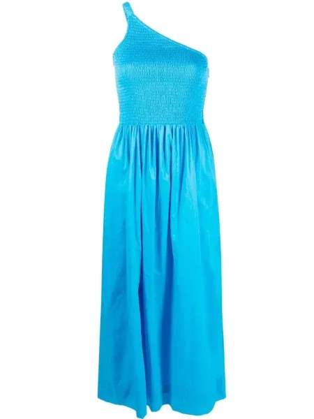 Rochie Faithfull The Brand cu un umăr gol de costum albastru