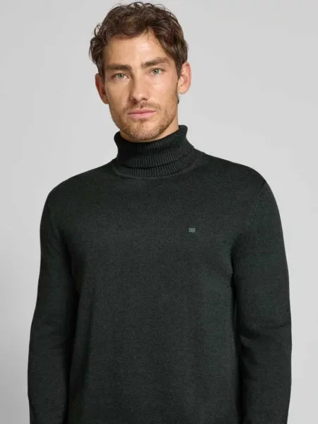 Sweter o kroju slim fit z mieszanki bawełny i wełny Christian Berg Men
