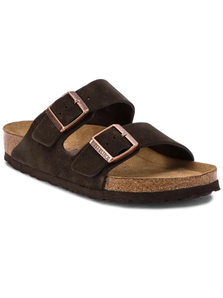 Birkenstock Велурени чехли Arizona кафяво