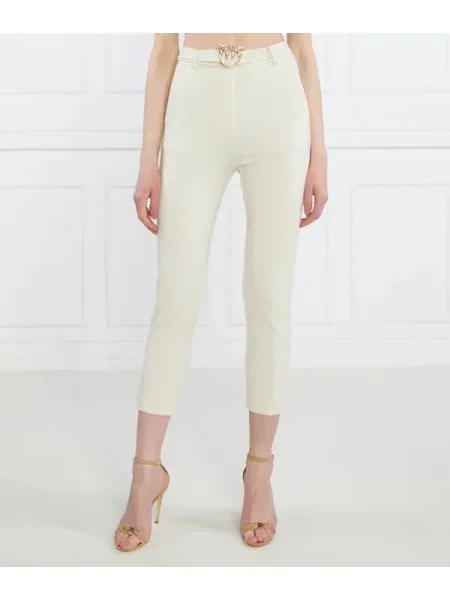 Pinko Pantaloni cu cordon POTENZA | Cropped Fit alb