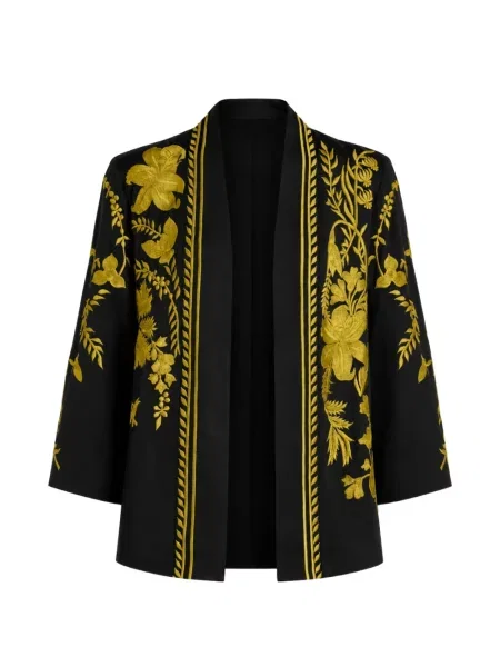Geacă Temperley London cu model floral negru