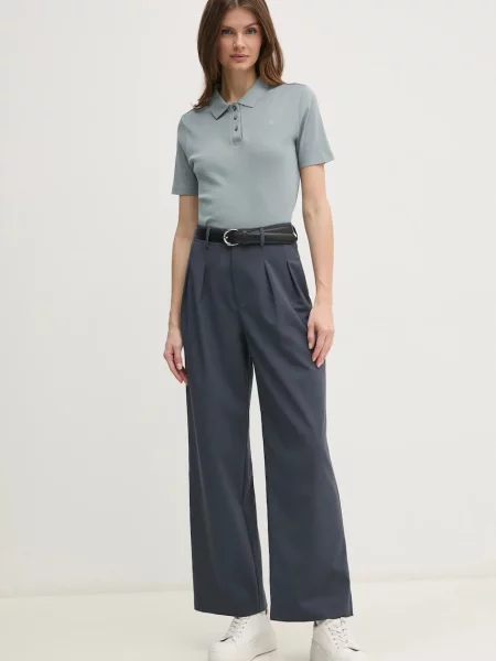 Talia spodnie Calvin Klein Jeans z wysoką talią czarne