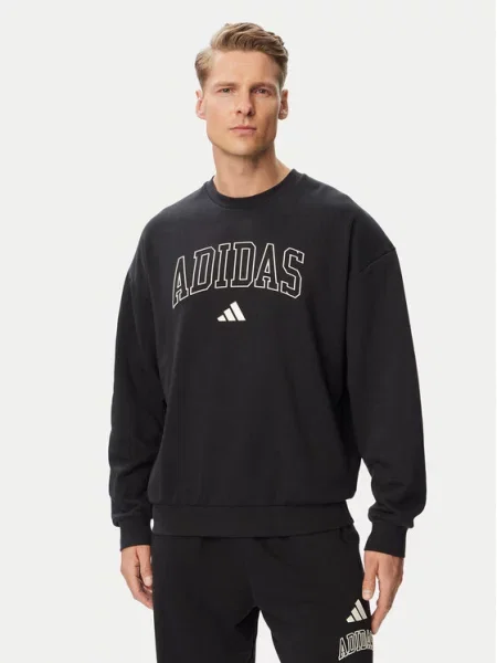 Adidas Hanorac Seasonal Essentials Collegiate French Terry Crew negru
