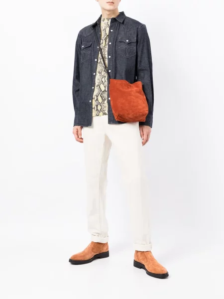 Ilgas kaubojus marškiniai Ralph Lauren Rrl mėlyna
