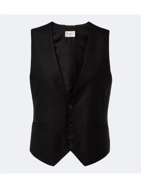 Vestă Saint Laurent din cașmir negru