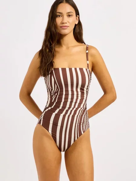 Seafolly strój kąpielowy jednoczęściowy DD Bandeau brązowy