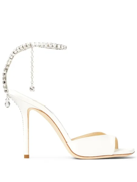 Sandale Jimmy Choo de cristal alb