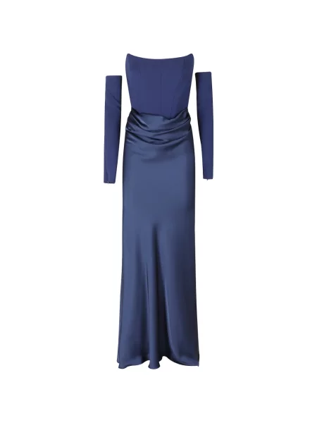 Rochie maxi Alessandro Legora drapată albastru