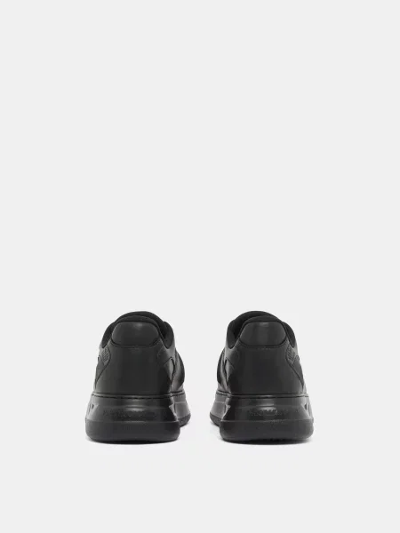 Кожаные повседневные кроссовки Emporio Armani черные