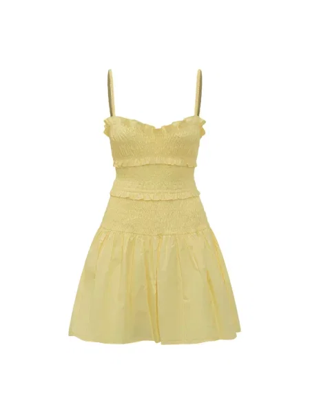 Sukienka Michael Kors popelinowa garniturowa żółta