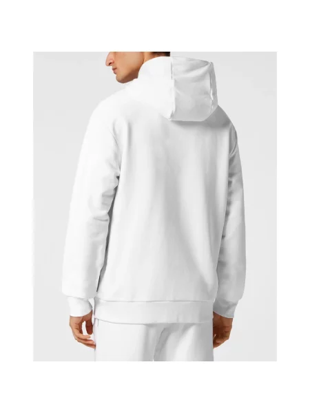 Bluza z kapturem Plein Sport z kapturem w tygrysie prążki biała