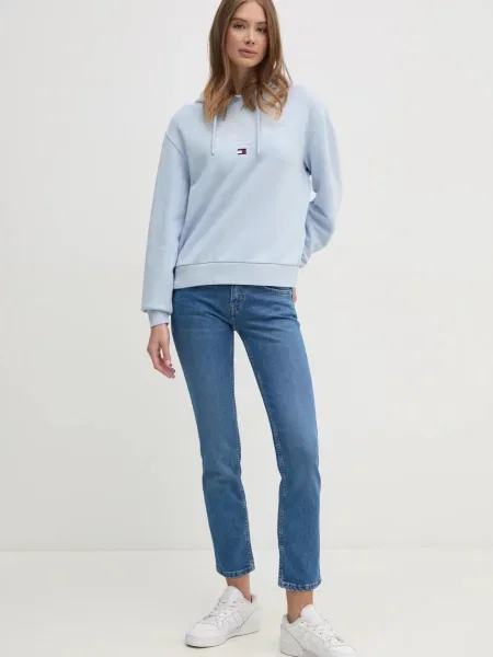 Tommy Hilfiger bluza z kapturem z aplikacją niebieski