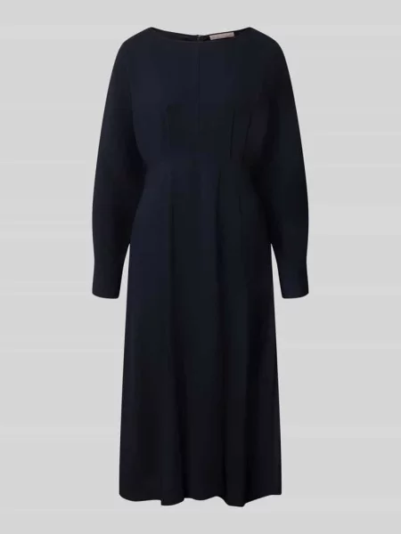 Sukienka midi z okrągłym dekoltem Christian Berg Woman Selection granatowa