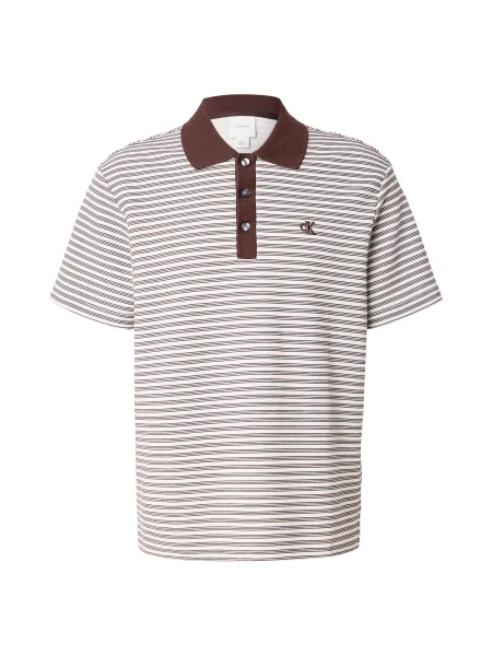 Calvin Klein Majica rjava / off-bela bela