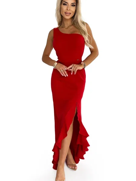 Rochie maxi Numoco cu un umăr gol lungă de costum