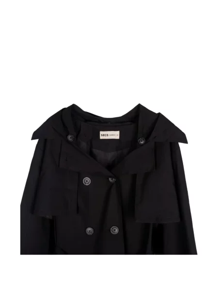 Trenci Seco Rainwear cu două rânduri de nasturi negru