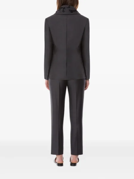 Sacou Alberta Ferretti cu broderie gri