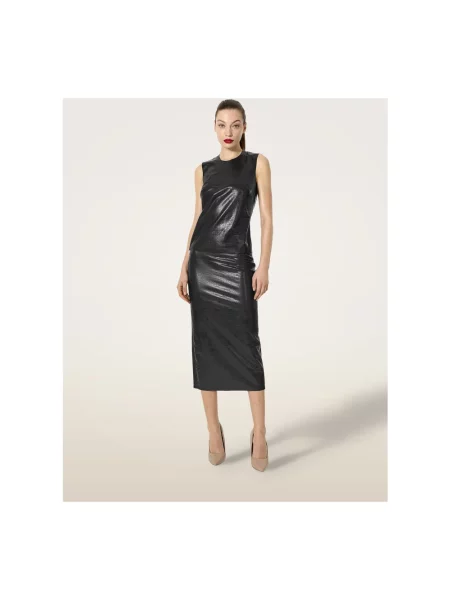 Top Wolford skórzany czarny