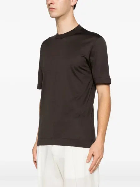 Tricou Zegna cu decolteu rotund maro