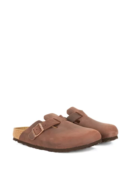 Papuci tip mules Birkenstock cu cataramă maro