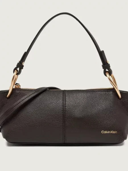 Calvin Klein Bőr válltáska barna