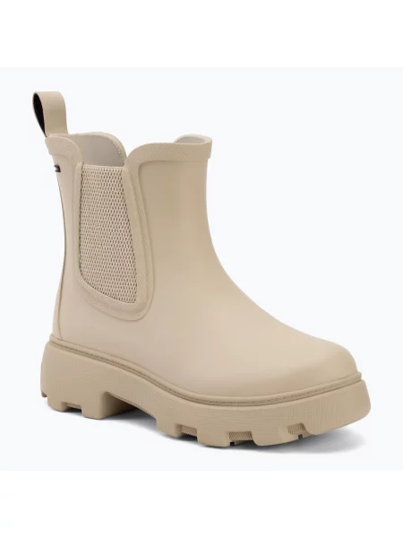 Cizme pentru femei Tommy Hilfiger Rubber Flag Cleated classic beige bej