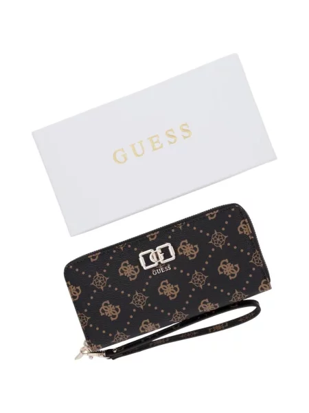 Kézitáska Guess autogrammal barna