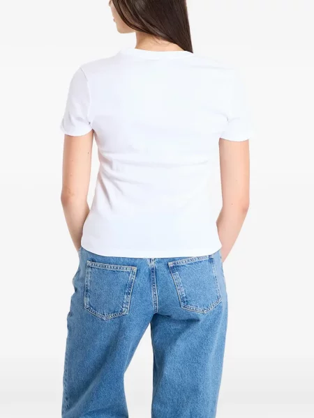Tricou Desigual cu broderie alb