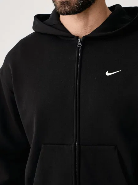 Nike Sportswear melegítőfelső kapucnival férfi pamuttal Solo Fleece fekete