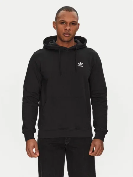 Суичър с качулка Adidas с качулка черно