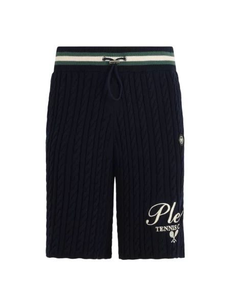 Dzianinowe szorty Philipp Plein do tenisa ze sznurkiem niebieskie